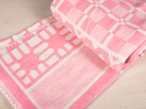Одеяло п/шерсть 15% 170*205  жаккард  "Пэчворк" цв. розовый
