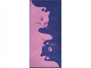 6с102.411ж1 Инь-ян-коты(пурпурн3) Полотенце махровое 67х150см