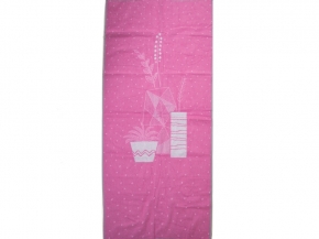 6с102.411ж1 Цветочный мотив (розово-сер) Полотенце махровое 67х150см