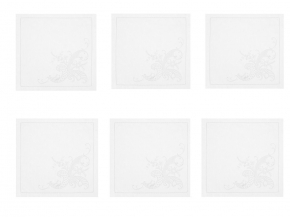 01с-44ЯК  Салфетка 45*45  "Кружева" цв. белый (по 6 шт, цена указана за 1 шт)