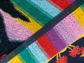 6с102.411ж1 Пальма (темно-синяя радужка) Полотенце махровое 67х150см