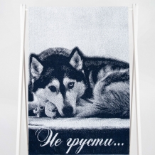 6с102.411ж1 Не грусти (темно-синий2) Полотенце махровое 67х150см