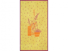 6с103.412ж1 Цветочный мотив (лимон-пурп) Полотенце махровое 50х90см