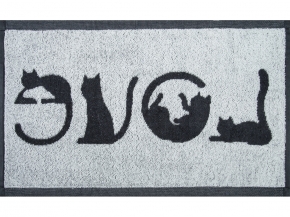 1с105.413ж1 LOVE-кот(антрацит) Полотенце махровое 50х30 см