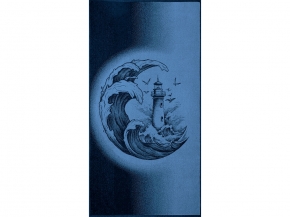 6с102.413ж1 Маячок (темно-синий6) Полотенце махровое 81х160см