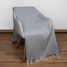 Плед хлопковый 150*200 жаккард "Ёлочка"  цв. серая (Россия ВВТ)