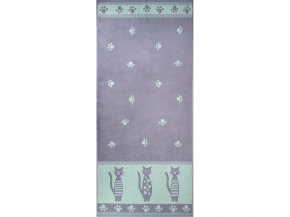 6с102.411ж1 Коты(мятный2) Полотенце махровое 67х150см