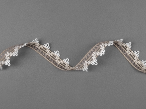 17мм. 6310 ТЕСЬМА ОТДЕЛОЧНАЯ лен с белым*201, 17мм (рул.50м)