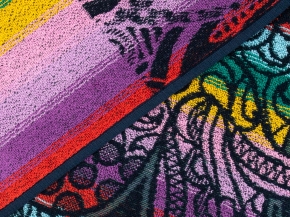 6с102.411ж1 Этно-осминог (темно-синяя радужка) Полотенце махровое 67х150см