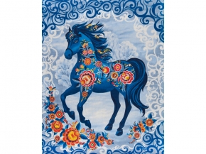 Вафельное полотно арт. 60 наб. гр рис. 29400/1 Живописный конь, 50см