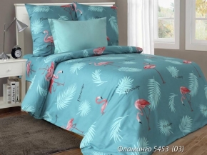 4742-БЧ Павлинка COMFORT 1.5 спальный комплект "Фламинго" рис. 5453-03 синий