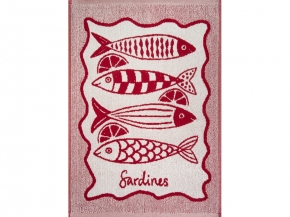 3с103.414ж1 Сардины(бордо1) Полотенце махровое 50х70 см