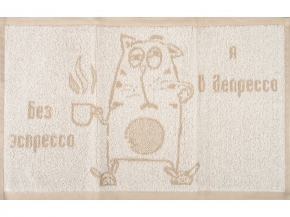 1с105.513ж2 Котэ в депрессо (лен3) Полотенце махровое 50х30 см