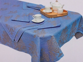 11С508-ШР/ уп 150*250 + 6 салфеток 49*49  комплект столовый цв.1 голубой " Кассандра"