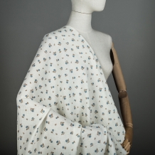 Ткань арт.12533/D5/C#1 Принт Муслин Цветы кремовый,голубой ширина 135см