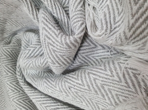 ПБ-400 Плед байковый  150*210 жаккард  "Скандинавский"  цв св.серый