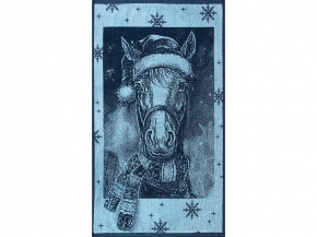 6с103.412ж1 Лошадь новогодняя(джинс) Полотенце махровое 50х90см