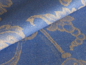 07с36 ЯК Скатерть 140*140 "Волга" цв. бежевый голубой