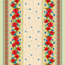 Рогожка набивная арт.902 МАПС рис.18752/1 Маки, 150см