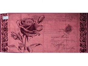 6с102.411ж1 Роза на конверте (т.свек) Полотенце махровое 67х150см