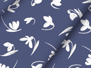 Перкаль набивной арт 140  рис 64011/1 Галантус синий, 150 см