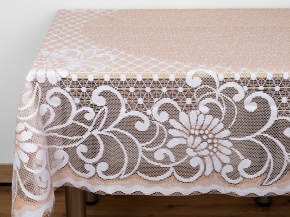 Д235А СКАТЕРТЬ ДЕКОРАТИВНАЯ 150  беж. с белым 2.45 м*1.55 м рис. Д235А