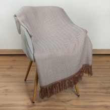 26СП193С-ДЯ Плед п/ш декоративный в/рул 150*220 "Ёлочка" цв.кор. (3-4)