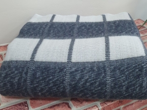 Одеяло п/шерсть 50% Клетка 140*205 ОПШ-1 цв. бел-серый (Россия ВВТ)