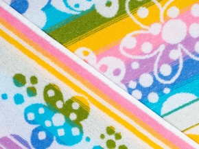 6с102.411ж1 Цветочная поляна (белая радужка) Полотенце махровое 67х150см