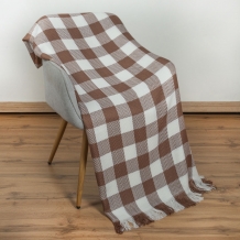 26СП193С-ДЯ Плед п/ш декоративный в/рул 150*220 "Клеточка" цв.кор с бел (1-3)