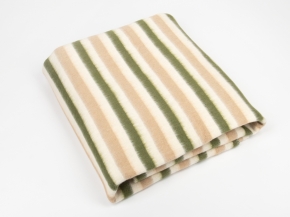 Одеяло байковое 80% 140*205 беж-зел полоса (ВВТ)