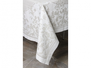 01с58 ЯК   Скатерть  170*240  "Овальная" цв. серый (беж)