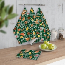 Полотно вафельное набивное 4Р-06-3 рис. 500026/1 Рождественский аромат, 150см