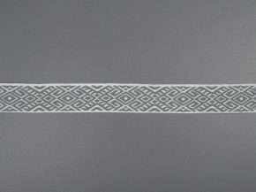 22мм. 9482 ЛЕНТА ОТДЕЛОЧНАЯ ЖАККАРД белый с серым*627 22мм (рул.25м)