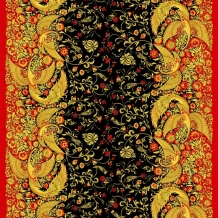 Рогожка набивная арт. 904 рис. 30043/1 Хохлома, 150см
