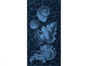 6с102.413ж1 На берегу (темно-синий6) Полотенце махровое 81х160см