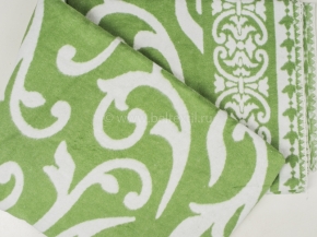 Одеяло хлопковое 140*205 жаккард  3/23 Завиток цв.зеленый