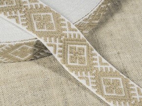 20мм. 90135 ЛЕНТА ОТДЕЛОЧНАЯ ЖАККАРДОВАЯ белый с беж*045, 20мм (рул.25м)