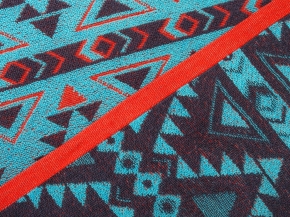 3с109.412ж1 Афро-мотив2(3-бирюзово-т.син) Плед 208х200 см