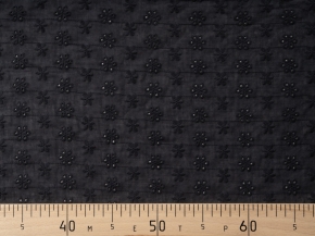 Ткань 7391/D2/C#2 Вышивка Перфорация Цветы черные, ширина 150см