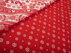 Ткань бельевая 17с-1ЯК  лен 30%, хлопок 70%, пл.145г рис.Мотивы красные, 150см