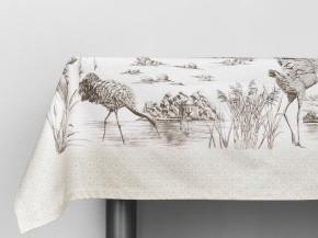 4602-БЧ Скатерть 145*145 рис. D1902 "Танец серых журавлей"