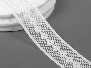 53мм. 60836/53 ТЕСЬМА ВЯЗАНАЯ ОТДЕЛОЧНАЯ белый*003, 53мм (рул.50м)