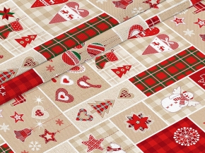 Рогожка набивная рис. 510424/1 Новогодний принц (печворк), 150см