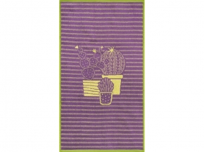 6с103.412ж1 Кактус-полоска(3-сирень4) Полотенце махровое 50х90см