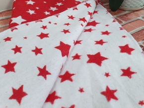 Одеяло байковое  жаккардовое в/уп 100*140  цв красный (звезды) (Россия ВВТ)