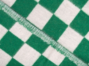 Одеяло байковое 140*205  клетка цв. зеленый