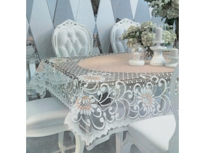 Д235А СКАТЕРТЬ ДЕКОРАТИВНАЯ 150  беж. с белым 2.45 м*1.55 м рис. Д235А