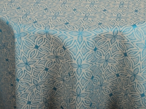 21С256-ШР D204 Скатерть круглая "Лунный цветок" цв. 9 рис. 298 синий