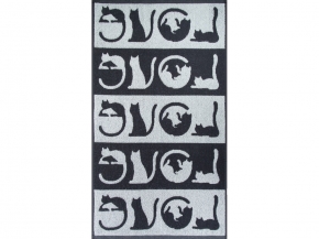 6с103.412ж1 LOVE-кот(антрацит) Полотенце махровое 50х90см